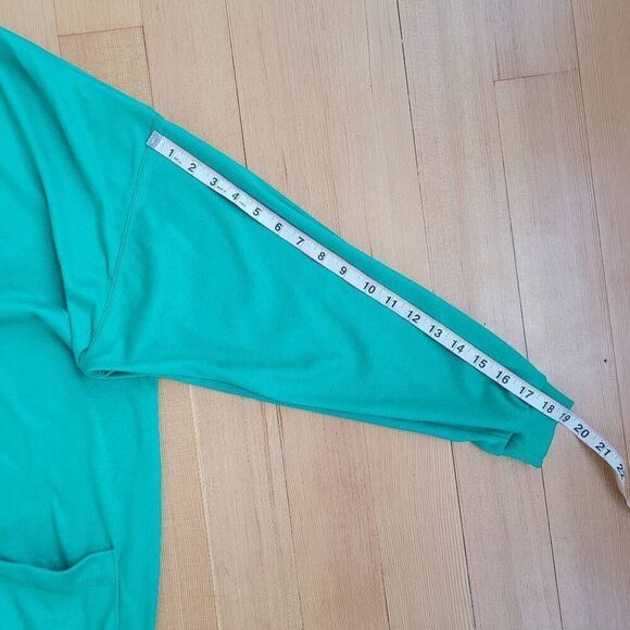 Vintage kelly green mens button front cardigan preppy pockets maximalist kidcore - Picture 9 of 10